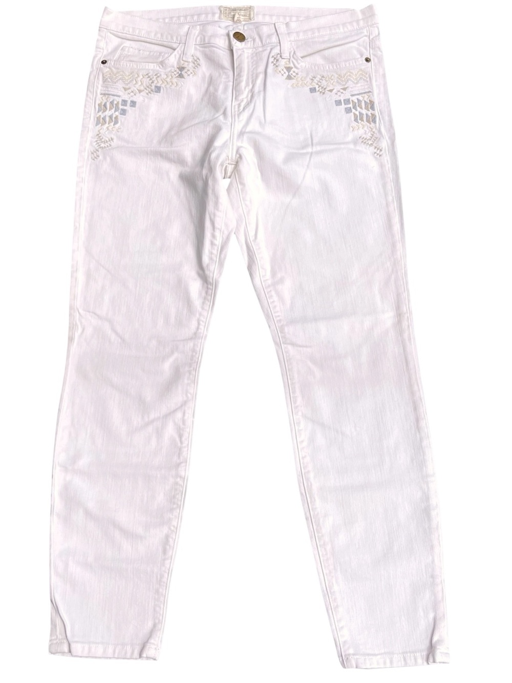 Current/Elliott “The Stiletto” Dirty White With Embroidery (31x27)